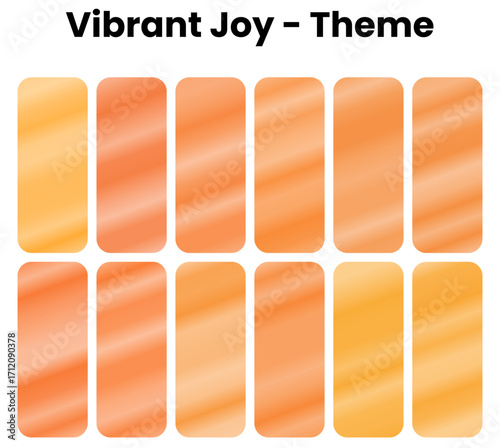 A vibrant and cheerful collection of Vibrant Joy gradients. This pack features a bright, energetic palette of yellows and oranges. Perfect for designs that need a positive, happy, and lively feel.