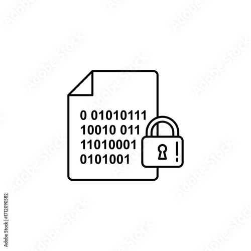Data Encryption Security Icon – Cyber Protection