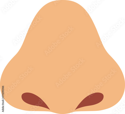 Flat Style Human Body Part Detailed Nose Illustration Design