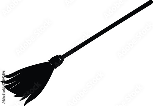 magical flying broomstick vector design
