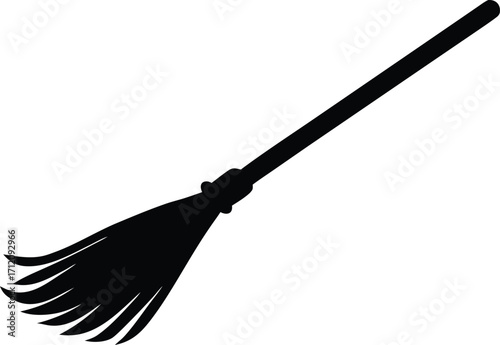 magical flying broomstick vector design
