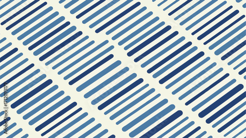 Diagonal Pattern of Rounded Blue and Dark Blue Stripes on Cream Background lines