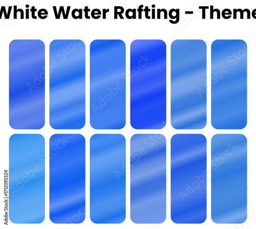 A turbulent and refreshing set of gradients. A collection of cool, vibrant, and energetic blues that capture the motion and power of white water. A dynamic pack for an adventurous, aquatic, and thrill