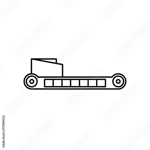 Outline of a conveyor belt illustration on transparent background