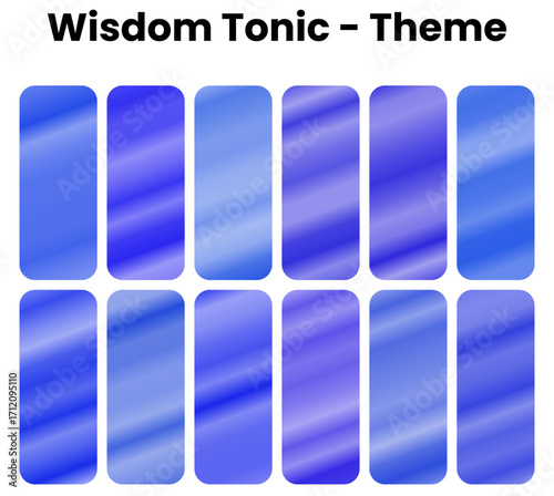 A tranquil and contemplative set of deep blue and purple gradients. These smooth, thoughtful tones represent clarity and wisdom.
