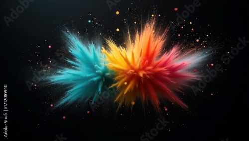 Abstract Color Blast with Powder Explosion – Creative Festival Background