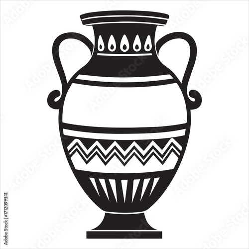 ancient greek amphora vase black vector
