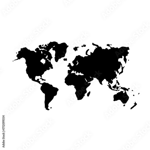 Simple world map illustration for global business expansion and international market reach