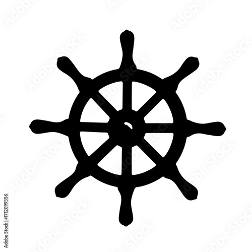 Classic ship wheel design, a symbol of navigation and seafaring adventure, steering towards success