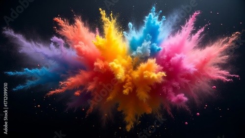 Abstract Color Blast with Powder Explosion – Creative Festival Background