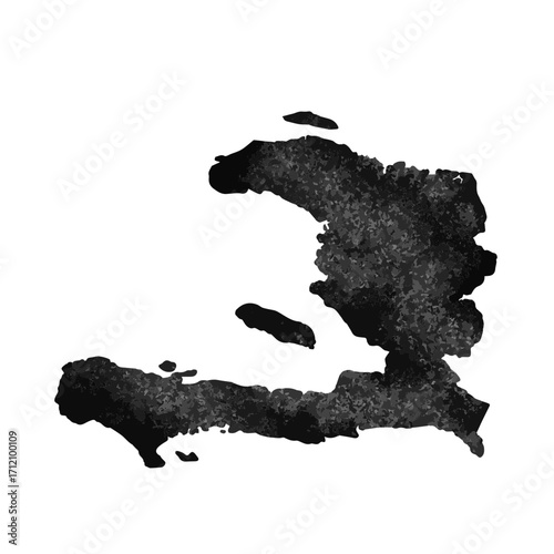 Detailed silhouette of Haiti map for geographic design, educational use, travel promotions, and political art