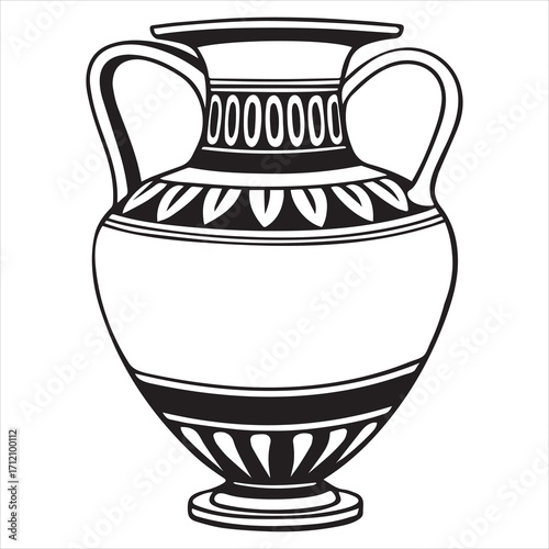 ancient greek amphora vase black vector