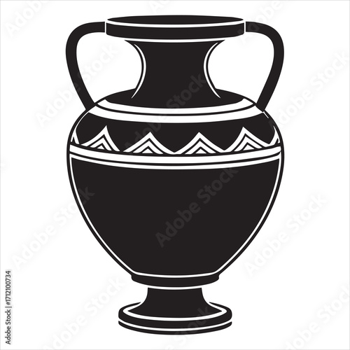 ancient greek amphora vase black vector