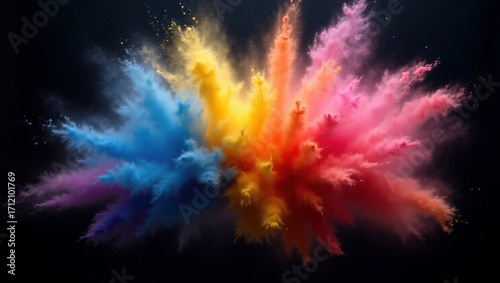Vibrant Color Powder Explosion – Abstract Festival Art Background