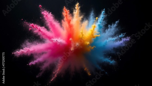 Vibrant Color Powder Explosion – Abstract Festival Art Background
