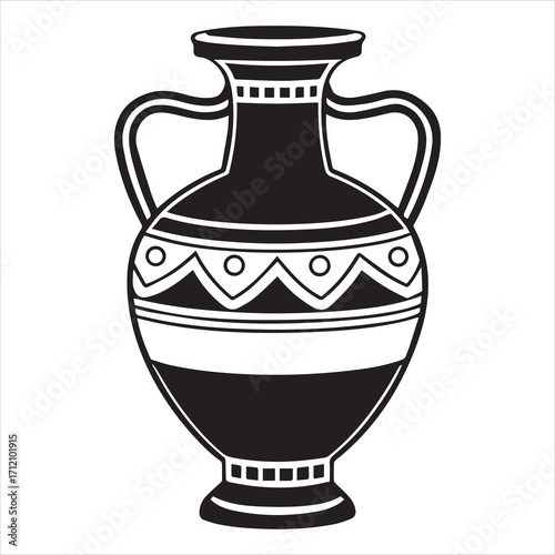 ancient greek amphora vase black vector