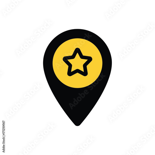 Free Download Vector art of a map pin icon with a star inside, indicating a favorite or important location - GFXLoad