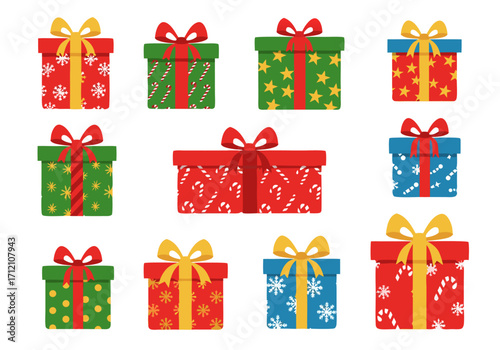 Colorful Array of Festive Gift Boxes Holiday Presents, Celebratory Bundles, and Seasonal Surprises