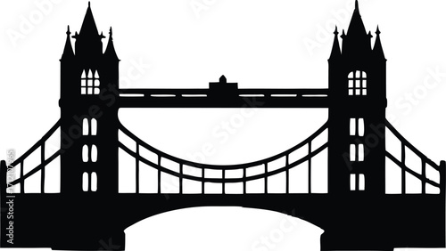 london tower bridge silhouette vector illustration
