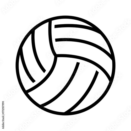 Vector black line icon for Volley ball