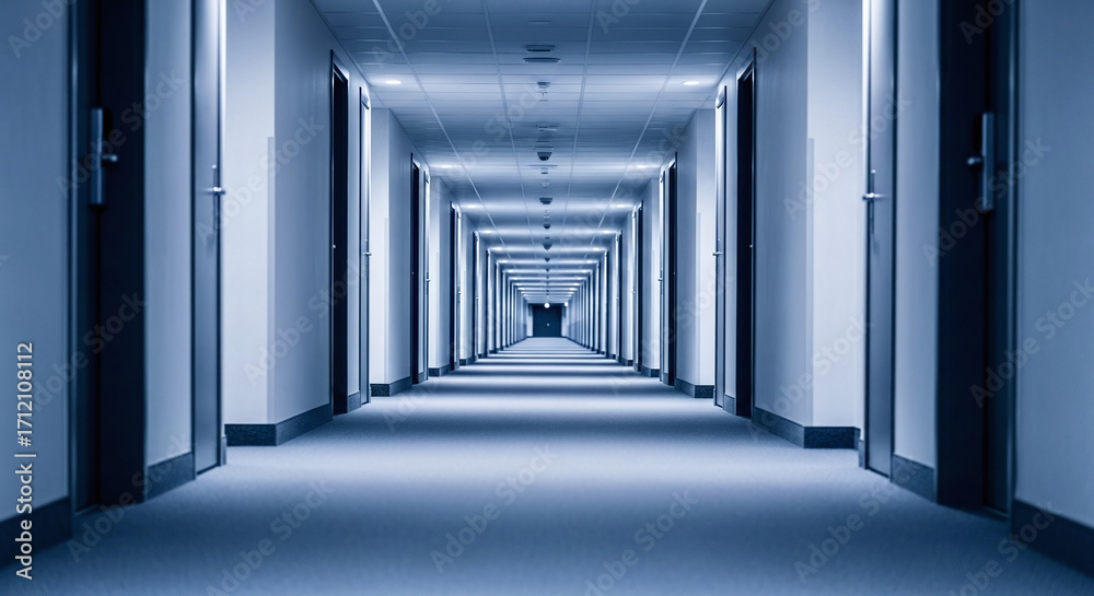 Fototapeta premium server room with a blue light