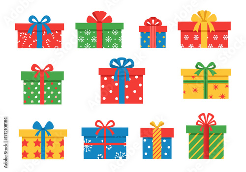 Exquisite vector illustrations of colorful presents and gifts, ideal for various holiday events