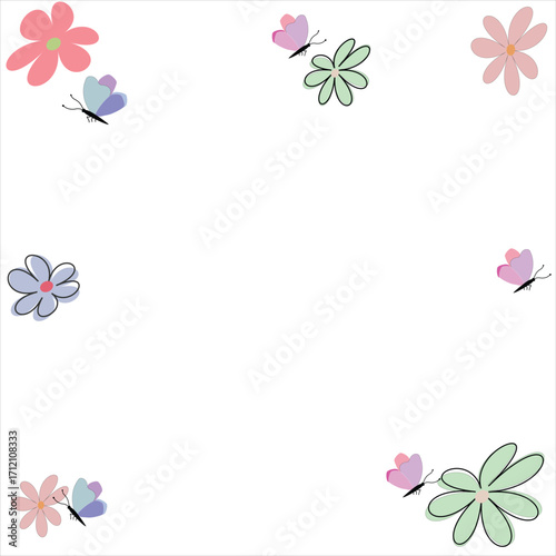pink flower frame