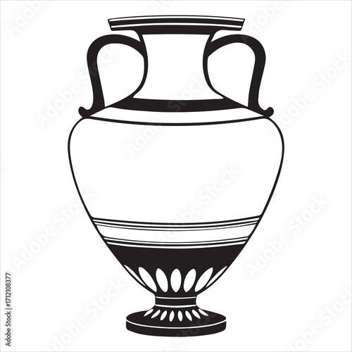 ancient greek amphora vase black vector