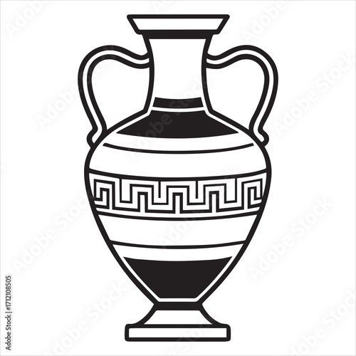 ancient greek amphora vase black vector