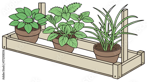 Indoor plants in wooden planter box container gardening home decor greenery ideas