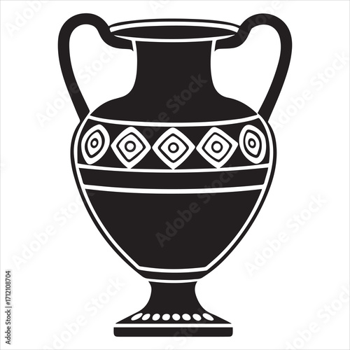 ancient greek amphora vase black vector