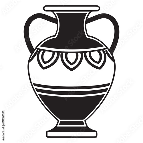 ancient greek amphora vase black vector