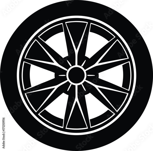 automobile tire rim vector art
