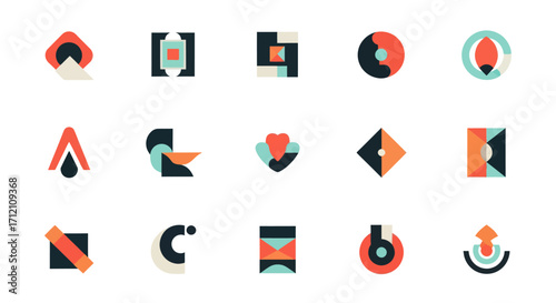 Collection of abstract geometric shapes for design inspiration