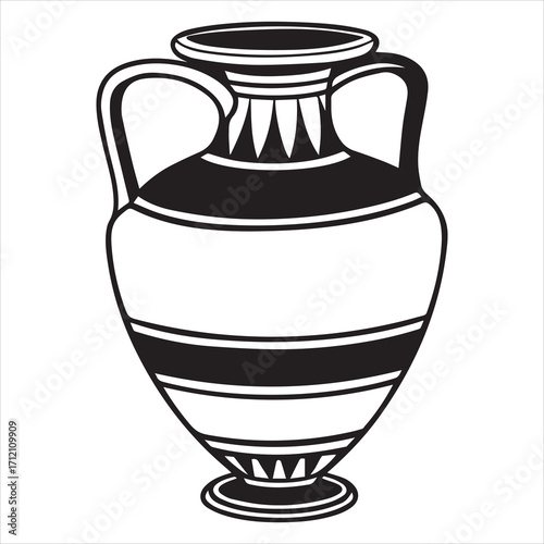 ancient greek amphora vase black vector