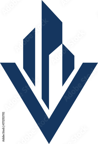 Letter V  Property Management Logo Vector