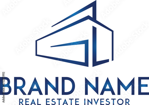 Letter G Contemporary Real Estate Logo Vector