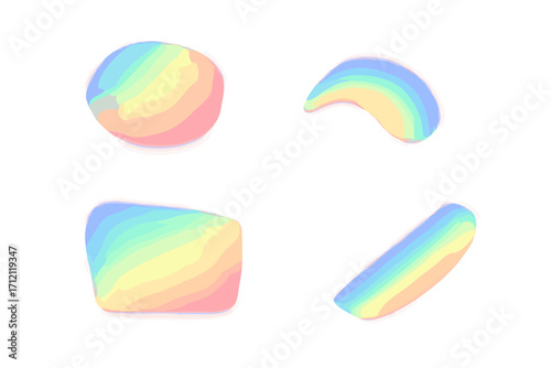 Colorful spots of reflected sunlight. Rainbow reflection light prism effect. Hologram glass dispersion, crystal flare leak shadow overlay for abstract design vector background.