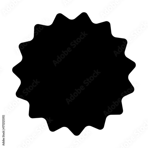 角丸・ギザギザ円のシンプルフレーム（黒）001