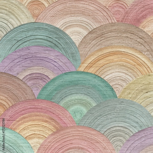 repeating pattern wooden texture with pastel rainbow