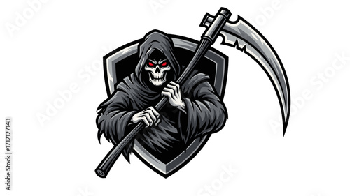 Grim Reaper Mascot Logo Illustration - A Symbol of Death and Fear For Your Projects