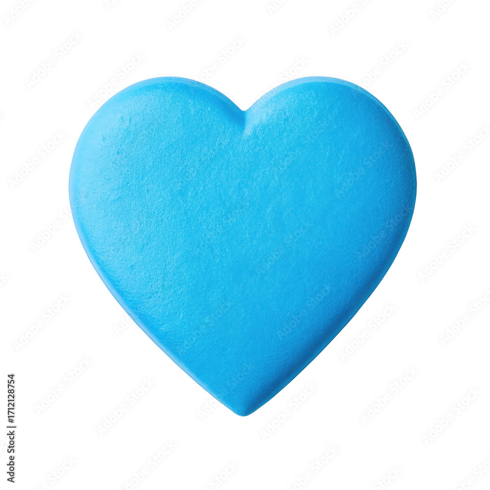 Obraz premium A blue heart isolated on transparent background, a symbol of love and affection