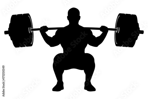 Icon of a silhouetted weightlifter mid-squat