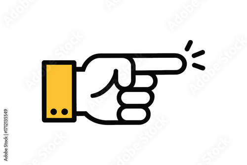 Pointing Finger Icon Simple Design for Websites, Presentations, and Digital Content