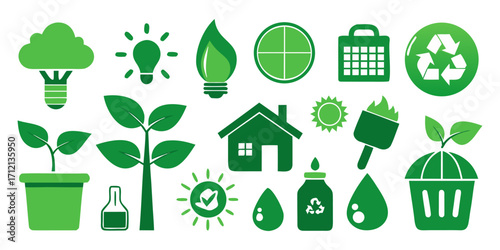 Eco & Sustainability Icons set Collection.