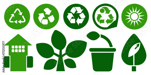 Eco & Sustainability Icons set Collection.