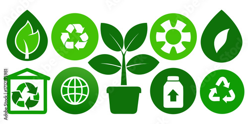Eco & Sustainability Icons set Collection.