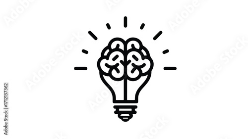 Innovative Creative Idea Concept with Light Bulb and Brain