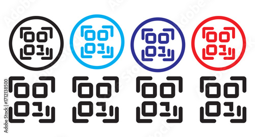 scan  code icon scanning code sign. Simple digital scanning  vector illustration. Fake QR code set vector illustration. Fake QR Code Set Vector Illustration for Design and Mockups