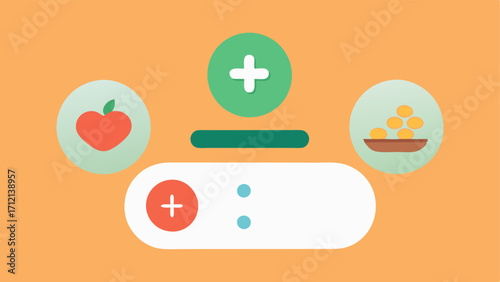 users can add or track meals using plus and minus buttons.